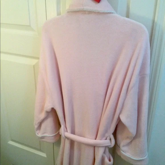 Plush Bath Robe Pastel Pink - size S/M - Picture 3 of 5